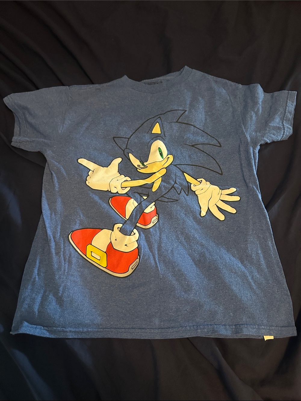 Sonic Graphic Kids T-Shirt - Blue with Red Accents